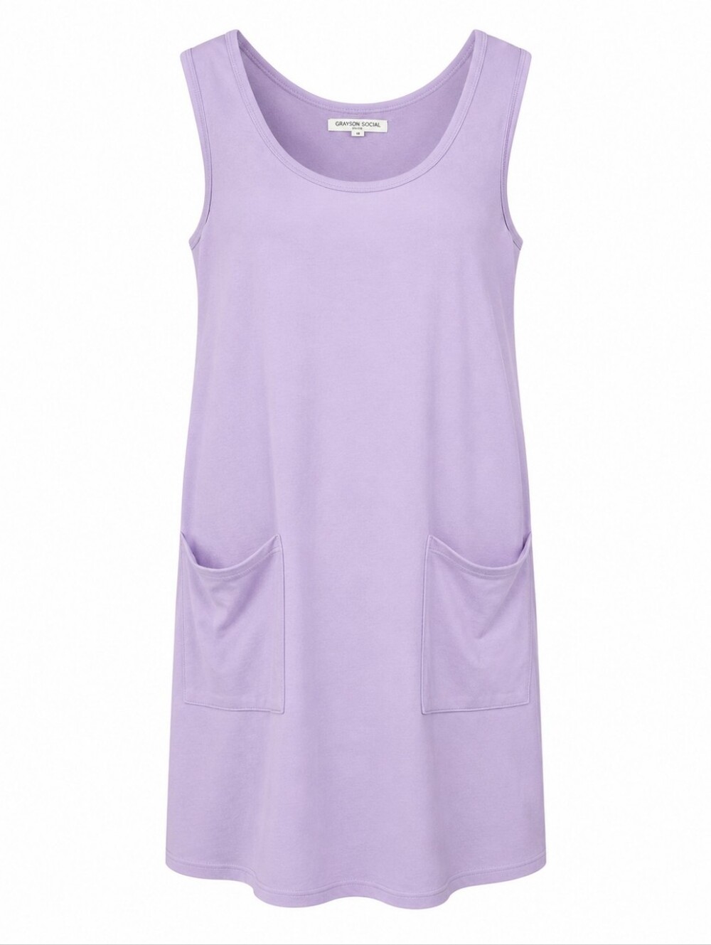 GRAYSON SOCIAL | Girls Lavender Sleeveless Pocket Cotton Tank Dress | XXL 18